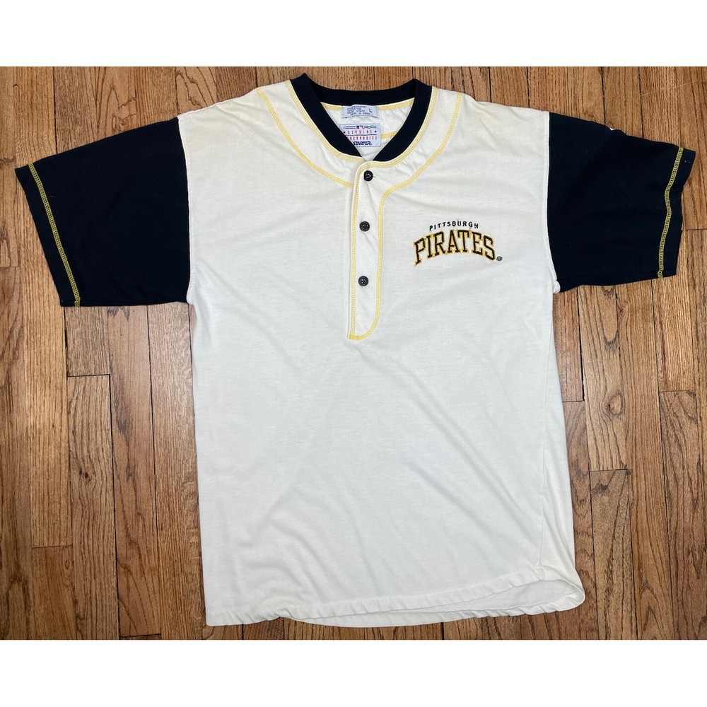 Vintage 90s Pittsburgh Pirates MLB Starter Button Up Jersey Men's Size Large